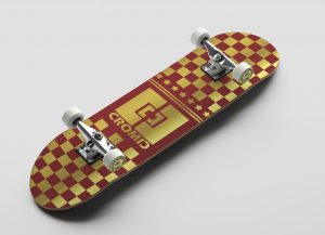 Cromic Squares red gold skate complete